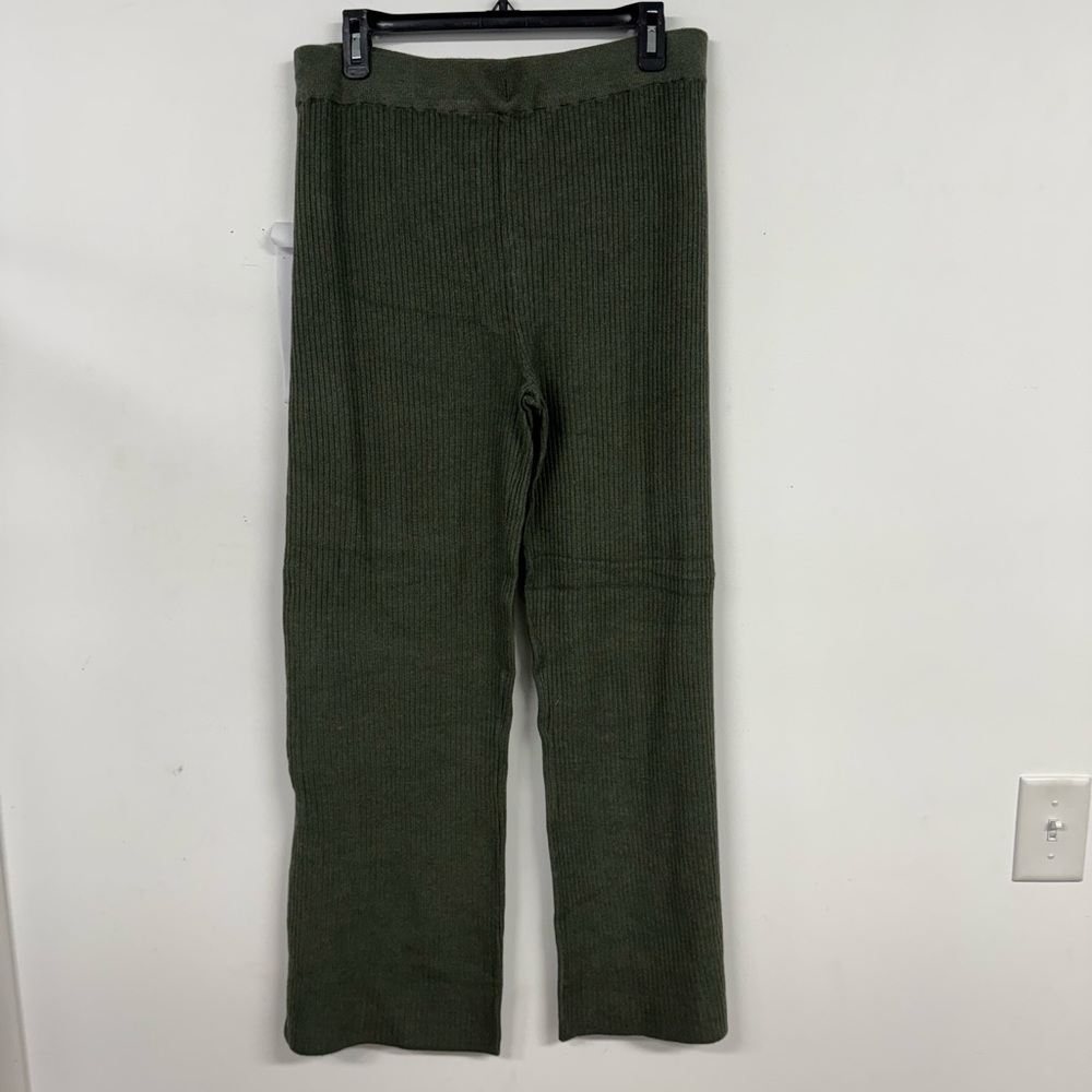 Green Track Pants with Straight Leg Design